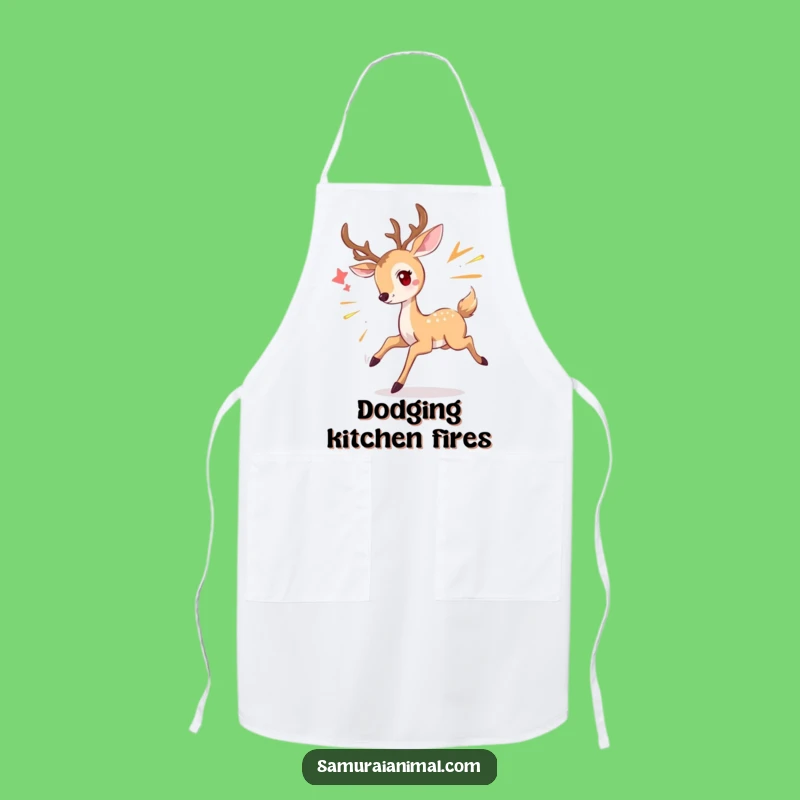 Funny Deer Apron: Kitchen Graceful Dodge - Chef's Whimsical Gift!