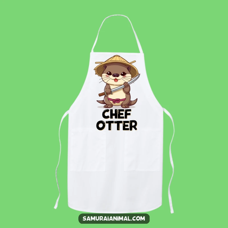 Funny Otter Katana Apron - Brave Kitchen Warrior Gift, Hilarious