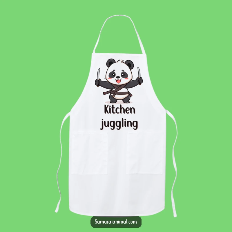 Funny Panda Chef Apron: Cheerful Juggler Cooking Wear, Fun Gift