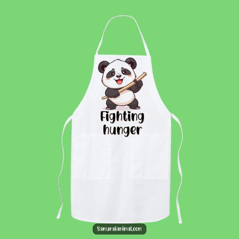 Funny Panda Toothpick Sword Apron - Cook with Comical Fierceness in the Kitchen Gift