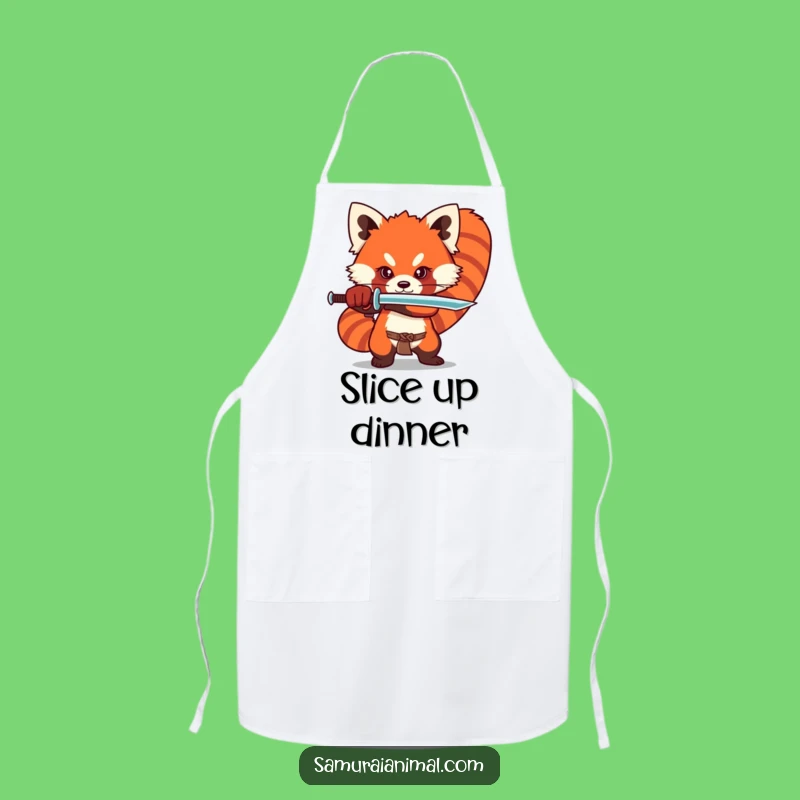 Funny Red Panda Sword Apron Cook with Dramatic and Adorable Style