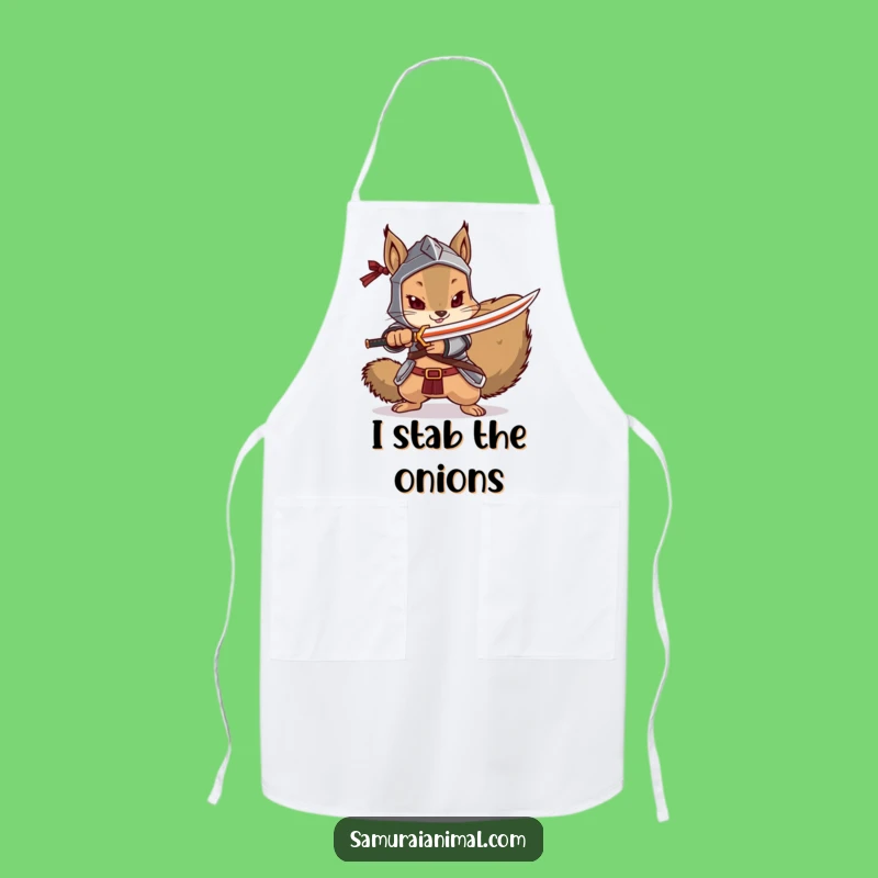 Funny Squirrel Samurai Apron: Cook with Warrior Precision