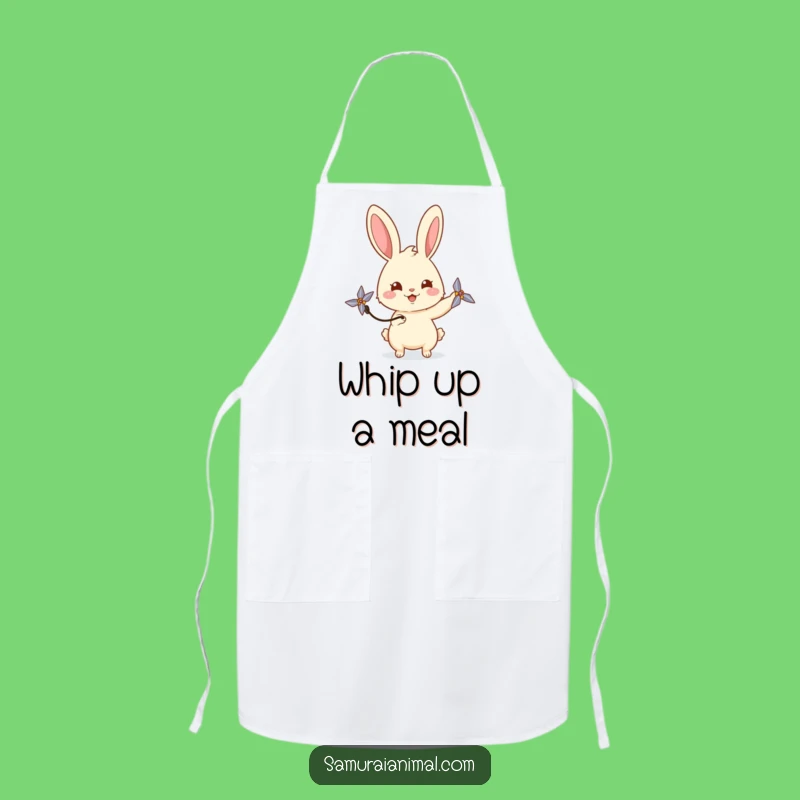 Funny Rabbit Shuriken Apron Cook with Playful Ninja Style