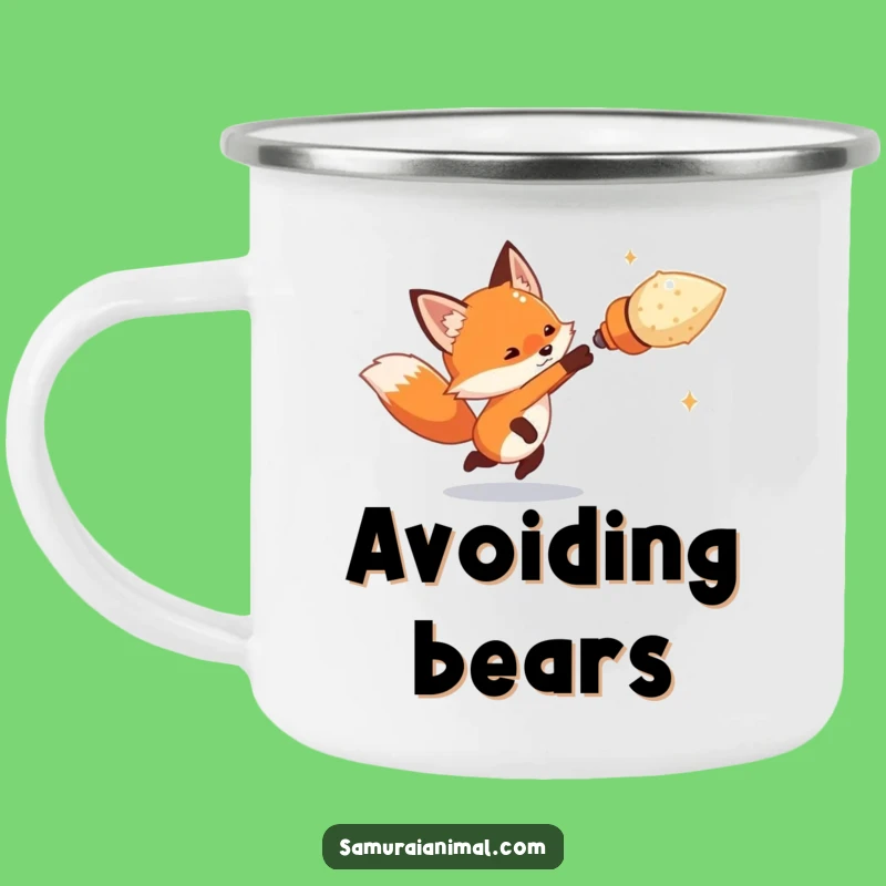 Funny Tiny Fox Dodge Camping Mug - Adventure with Agile Evasion Spirit Gift