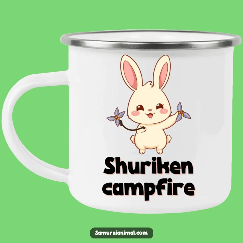 Durable Funny Rabbit Shuriken Camping Mug for Playful Outdoor Adventures