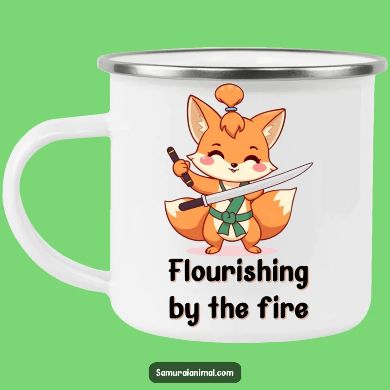 Funny Fox Sword Camping Mug Your Mischievous Companion for the Outdoors