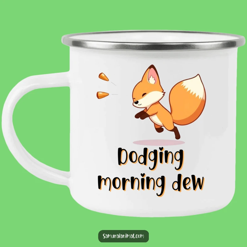 Funny Fox Dodge Camping Mug: Adventure Humor for Your Trailside Sips