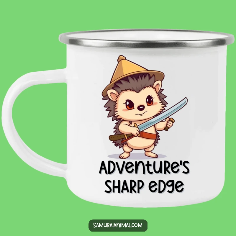 Funny Hedgehog Sword Camping Mug: Adventure Fuel for Heroes