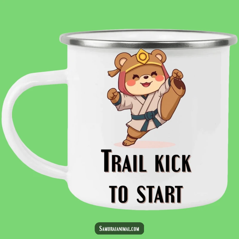 Funny Samurai Bear Camping Mug: Rugged & Hilarious Kick for Outdoor Fun