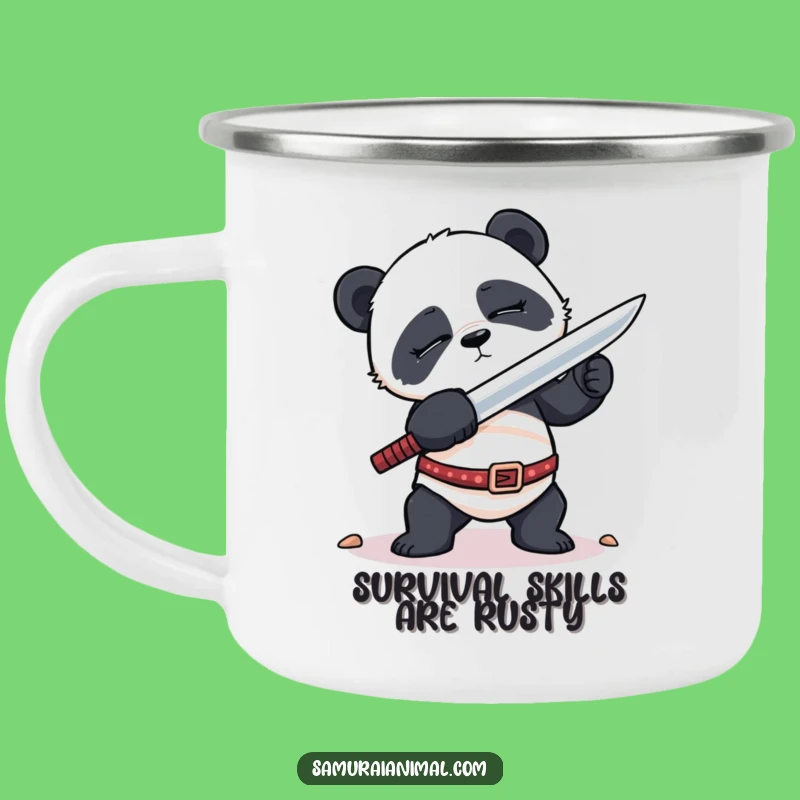 Funny Sleepy Panda Camping Mug: Adventure-Ready with Hilarious Awkward Character