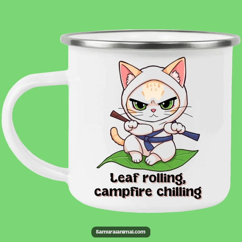 Funny Cat Ninja Camping Mug - Stealthy Camp Companion!
