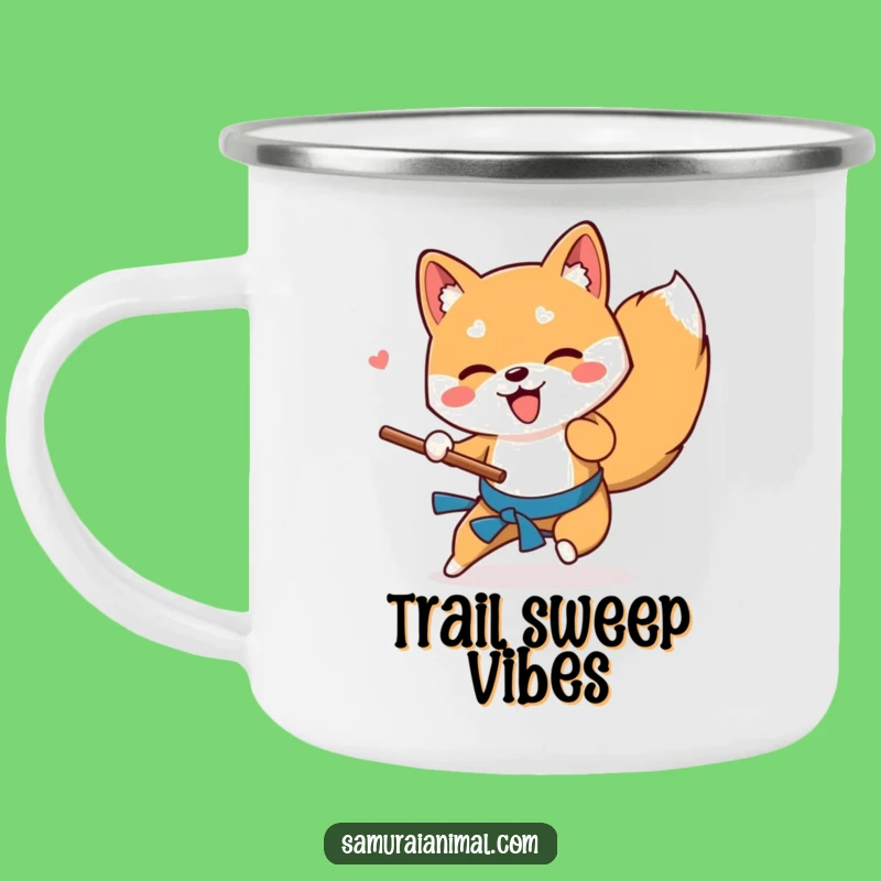 Durable Funny Shiba Inu Stick Sweep Camping Mug for Outdoor Dog Adventures