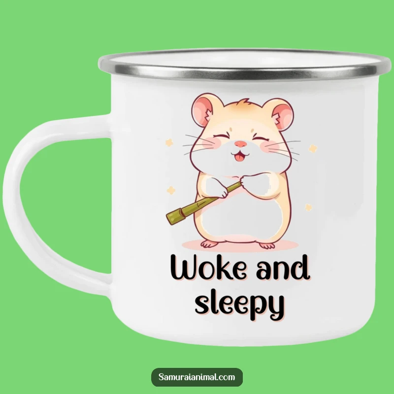 Funny Sleepy Hamster Kung Fu Camping Mug - Outdoor Martial Arts Gift Mug