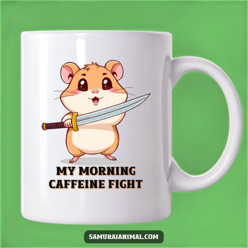 Funny Hamster Mug: Spinning Sword Attack - Fierce Pet Gift!