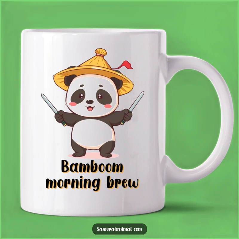 Funny Panda Juggler Mug: Straw Hat Panda with Swords, Hilarious Gift Idea