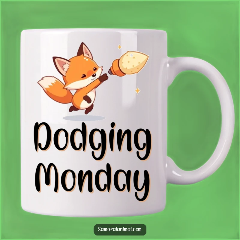 Funny Tiny Fox Dodge Mug - Swift Evasion for Humorous Mornings Gift