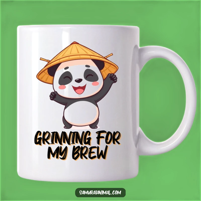 Funny Panda Bamboo Hat Mug - Heroic Kung Fu Master Gift!