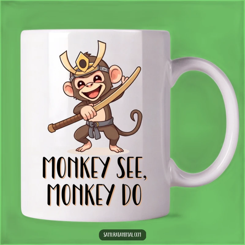 Funny Samurai Monkey Mug: Hilarious Warrior Gift for Laughter Lovers