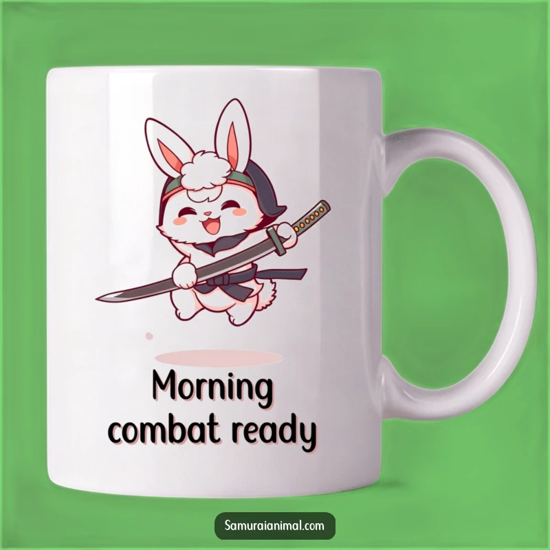 Funny Bunny Katana Mug: Joyful Warrior Gift for Anime and Gaming Fans