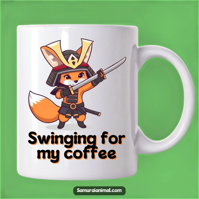 Funny Fox Samurai Mug - Playful Warrior Gift!