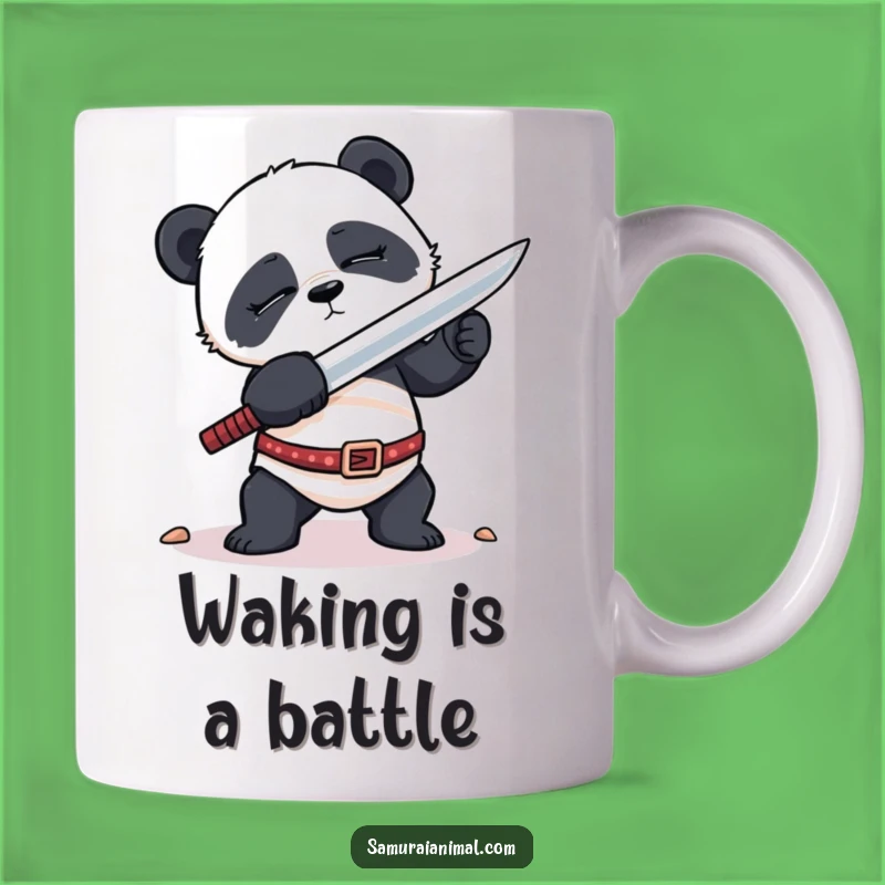 Funny Sleepy Panda Mug: Awkward Warrior Character for a Hilarious, Slumbering Gift