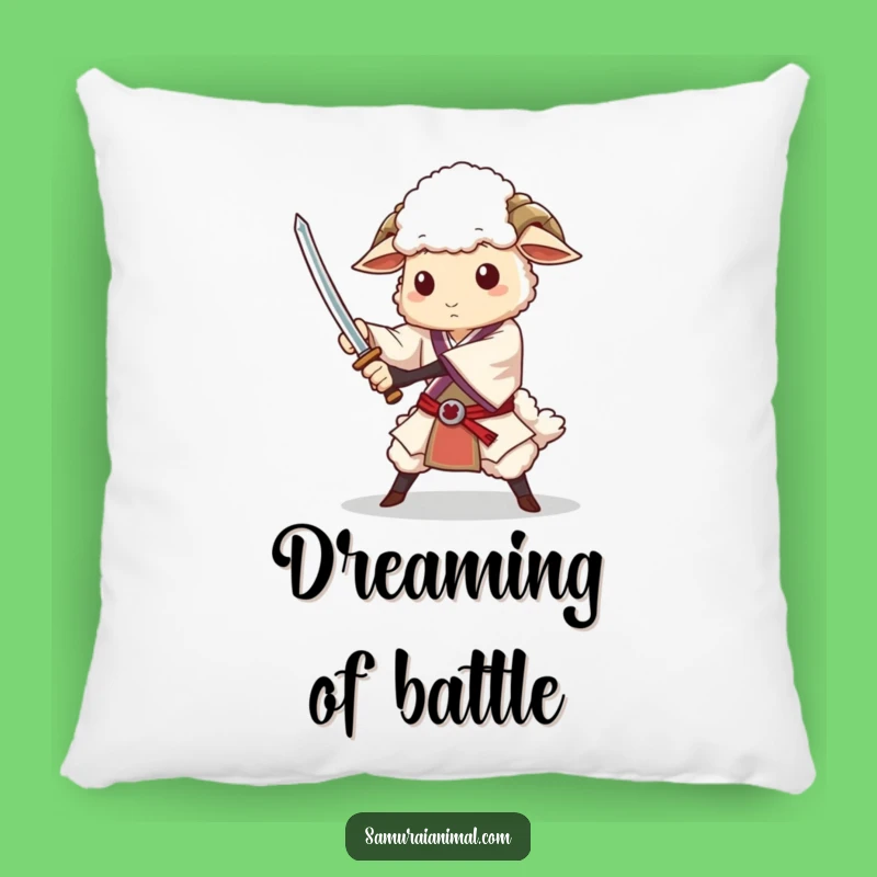 Funny Sheep Sword Flourish Pillow - Cozy Comfort with Knightly Glee!