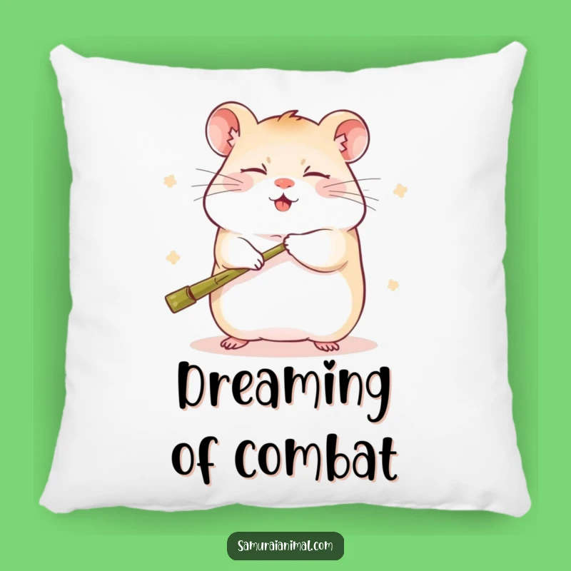 Funny Sleepy Hamster Kung Fu Pillow - Cozy Martial Arts Cushion Gift