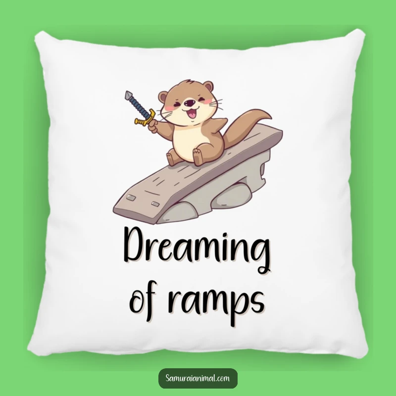 Funny Otter Sword Pillow: Cozy Cartoon Cushion for Comfy Laughs
