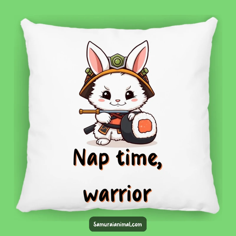 Funny Rabbit Samurai Pillow: Cozy and Hilarious Decorative Accent