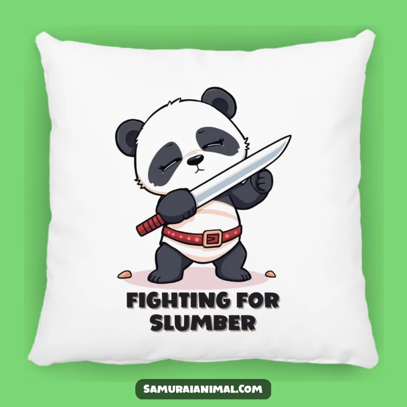 Funny Sleepy Panda Pillow: Cozy Comfort with an Awkward, Hilarious Warrior Design
