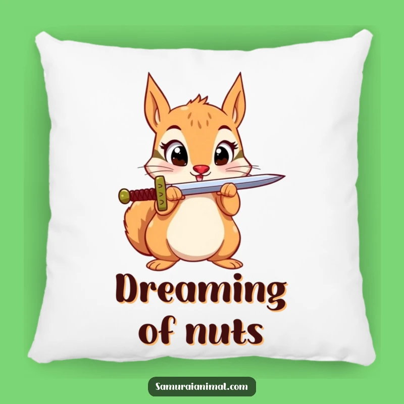 Funny Squirrel Sword Pillow: Cozy Comfort with Warrior Charm