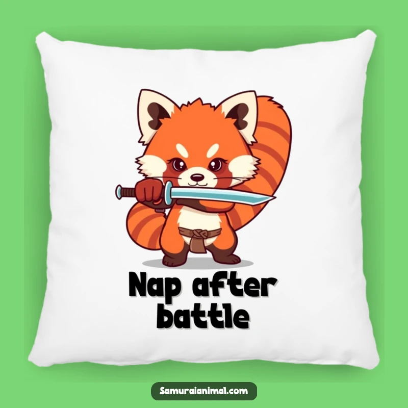 Cozy Funny Red Panda Sword Pillow for Dramatic Comfort and Adorable Decor
