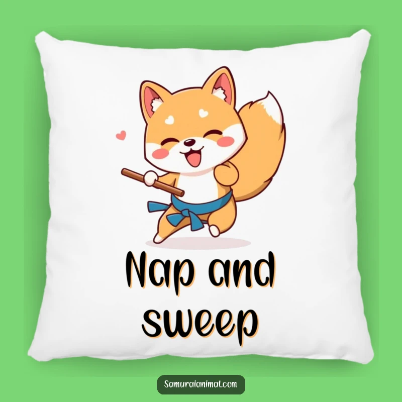 Cozy Funny Shiba Inu Stick Sweep Pillow for Playful Comfort and Doggy Dreams