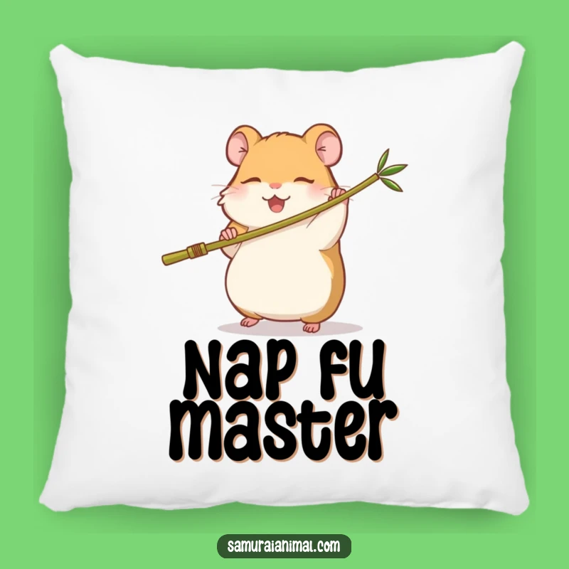 Funny Hamster Kung Fu Pillow: Sleepy Fighter Comfort, Adorable Decor