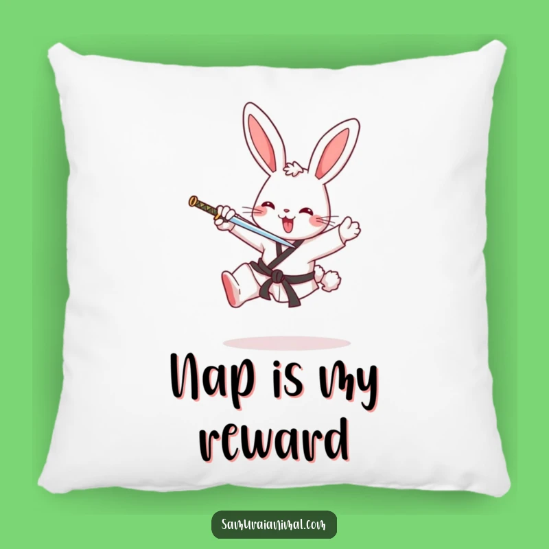 Funny Karate Bunny Pillow: Cuddle Up with Action, Soft and Hilarious Decor Gift