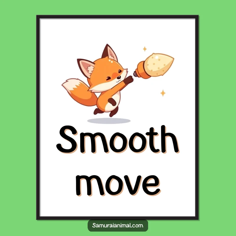 Funny Tiny Fox Dodge Digital Art - Agile Evasion for Playful Decor Gift