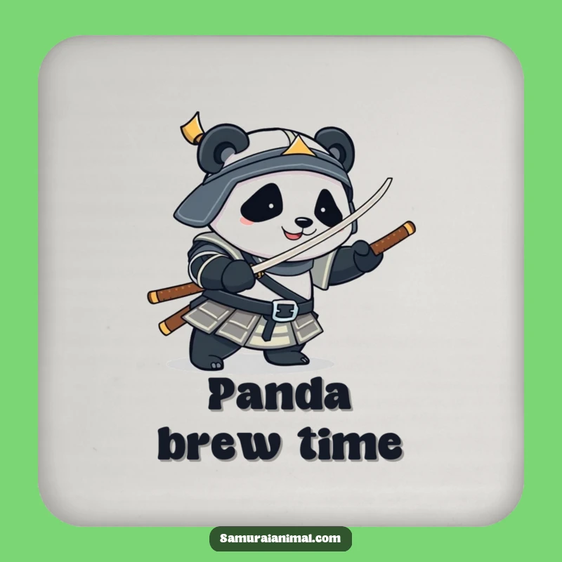 Funny Panda Samurai Drink Coasters: Protect Surfaces with Plump Warrior Art