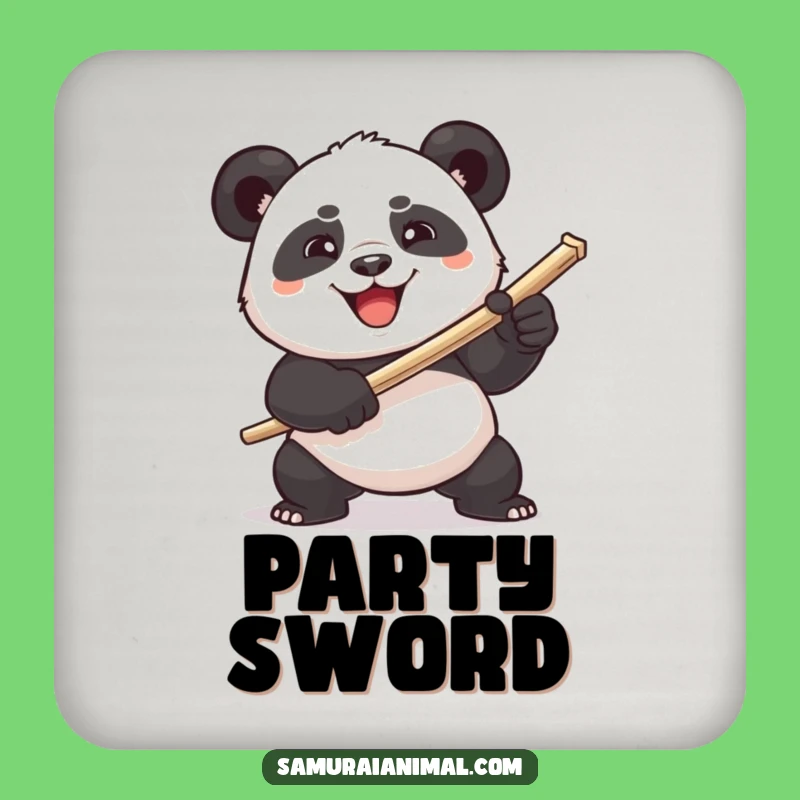 Funny Panda Toothpick Sword Coaster Set - Protect Drinks with Comical Warrior Flair Gift