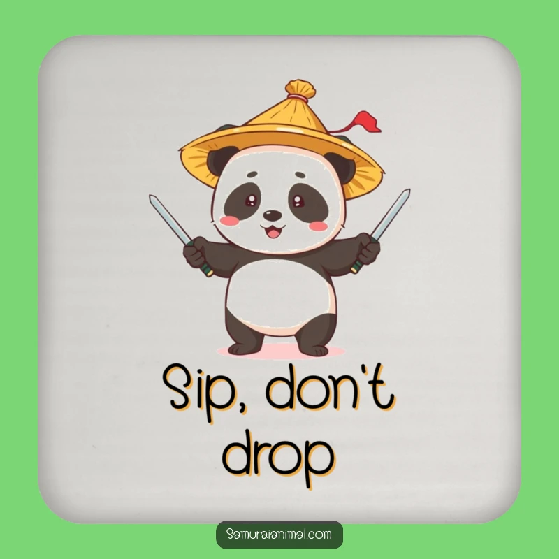 Funny Panda Juggling Coaster: Sword Act Protection, Humorous Drink Accessory Gift