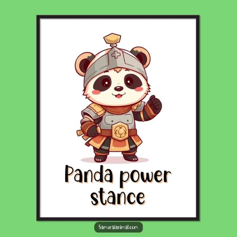 Funny Panda Armor Poster: Wobbly Warrior Art for Your Walls!
