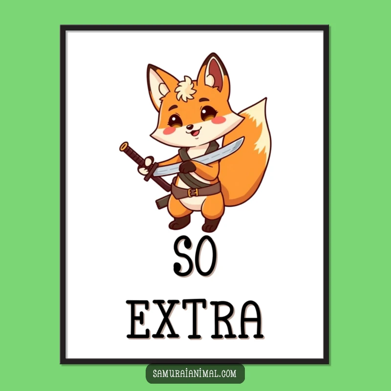 Funny Fox Hero Poster: Hilarious Wall Art for Fantasy and Animal Fans