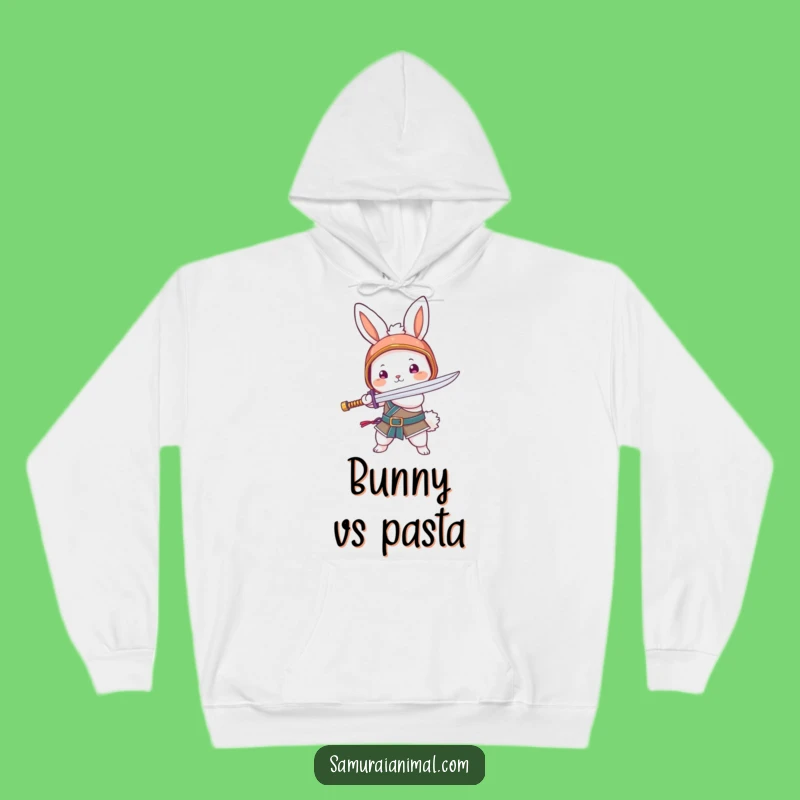 Funny Bunny Noodle Sword Hoodie: Cozy Warrior Comfort for Adorable Adventures