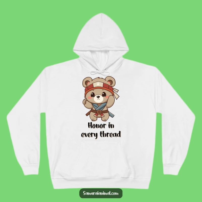 Cozy Funny Bear Cub Samurai Hoodie: The Perfect Funny Gift for Comfort