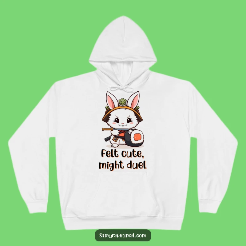 Funny Rabbit Samurai Hoodie: Cozy and Hilarious Gift for Anime and Sushi Lovers