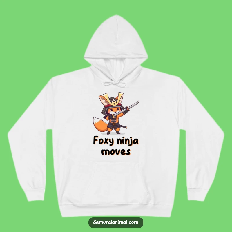 Funny Fox Samurai Hoodie - Cozy Warrior Vibes!