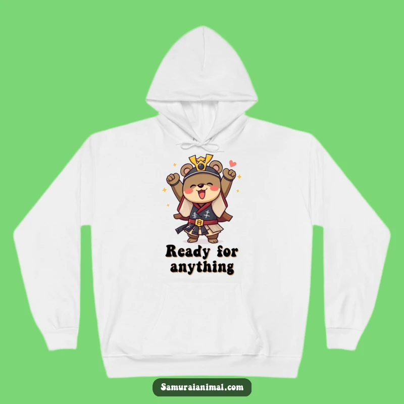Funny Samurai Bear Hoodie: Courageous Character's Cozy Warrior Gift
