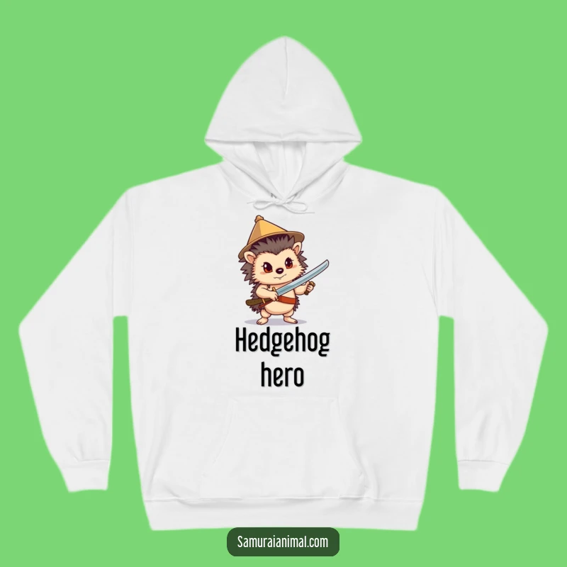 Funny Hedgehog Sword Hoodie: Cozy & Confident Fantasy Gear