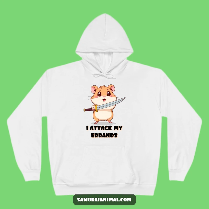 Funny Hamster Hoodie: Cozy Spinning Warrior - Warm & Fierce Pet Gift!