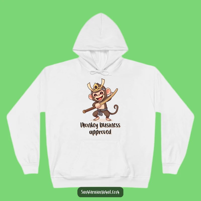 Funny Samurai Monkey Hoodie: Cozy Warrior Sweatshirt for a Hilarious Gift
