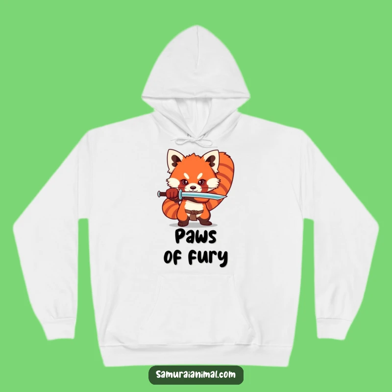 Cozy Funny Red Panda Sword Hoodie for Dramatic Comfort and Adorable Style
